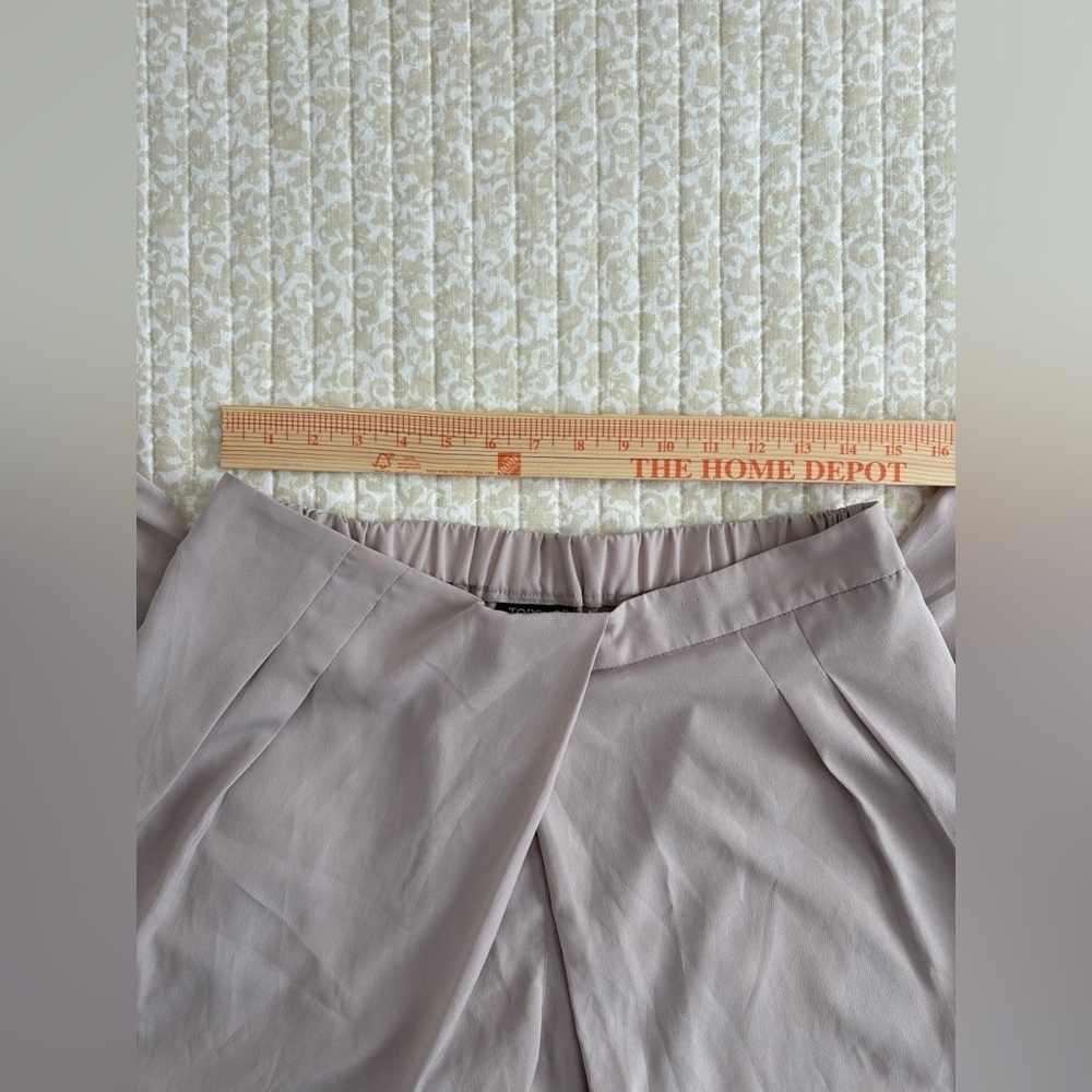Topshop Silky Formal Joggers | Tulip Pleated Cinched Ankle | Oat Beige | Size 8 - Picture 10 of 15